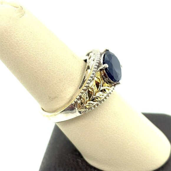 Designer Sterling Silver & 3.75ctw Oval Sapphire Size 8.5 Ring! 17 - Picture 2 of 6
